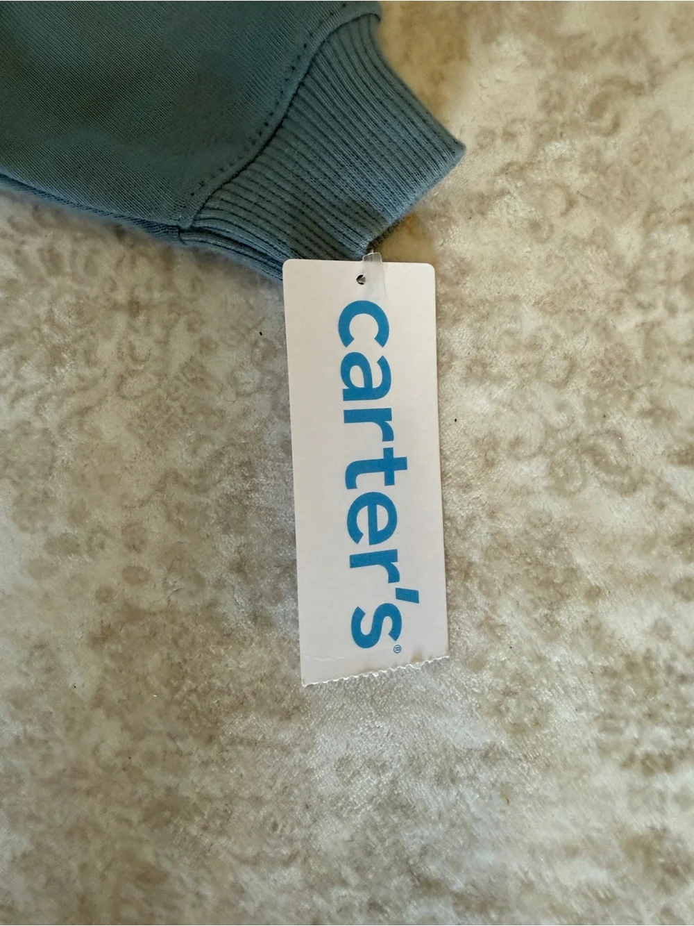 Carter's Dusty Blue Ribbed Sweatpant Matching Set with Floral Print